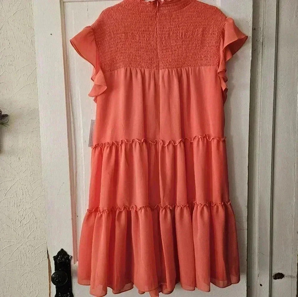 Bleecker 126 Women's Tangerine Tiered Babydoll Dress Size 20W, NWT Flowy - Picture 5 of 8
